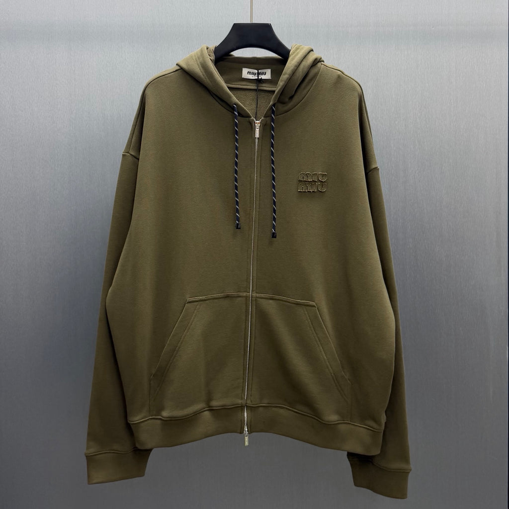 Adhesive hooded zipper hoodie