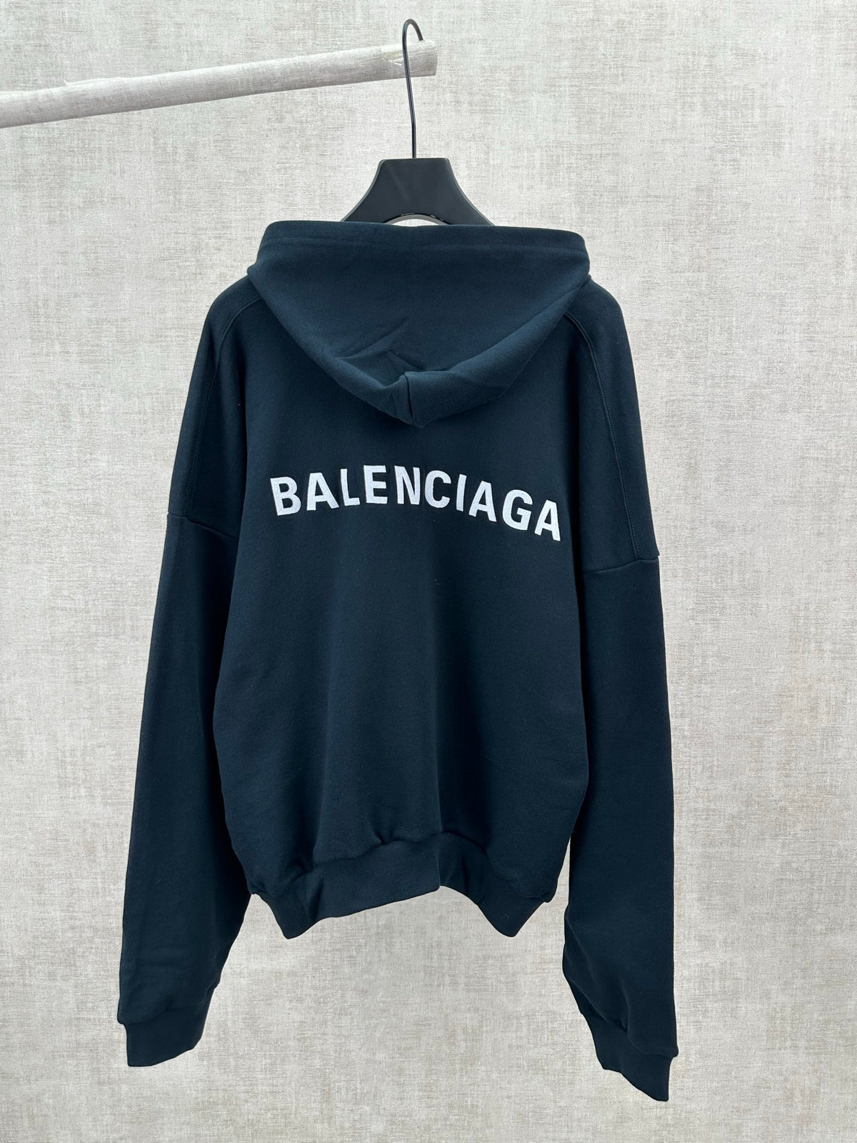 Embroidered Hoodie with Falling Shoulders