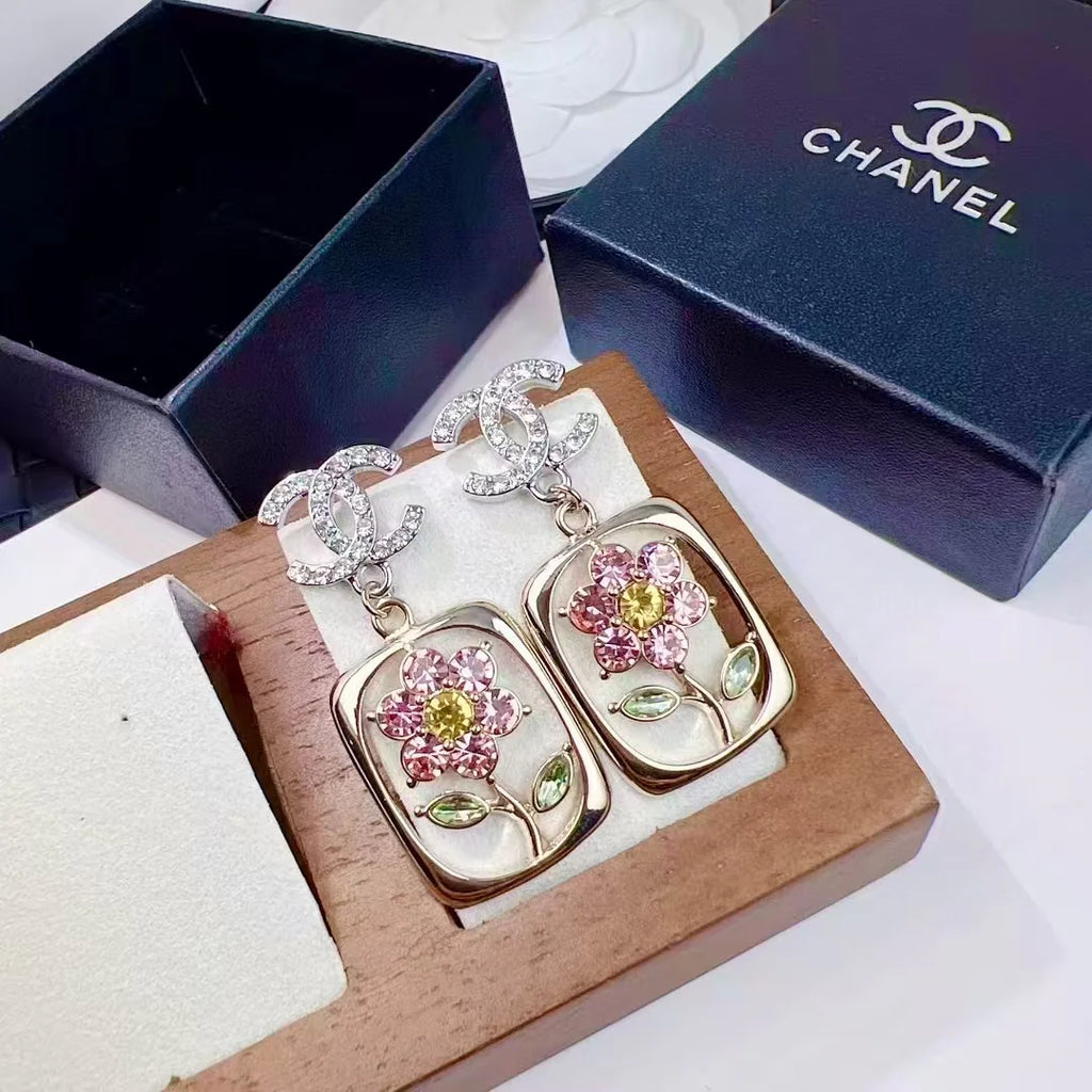 New Camellia Letter Earrings
