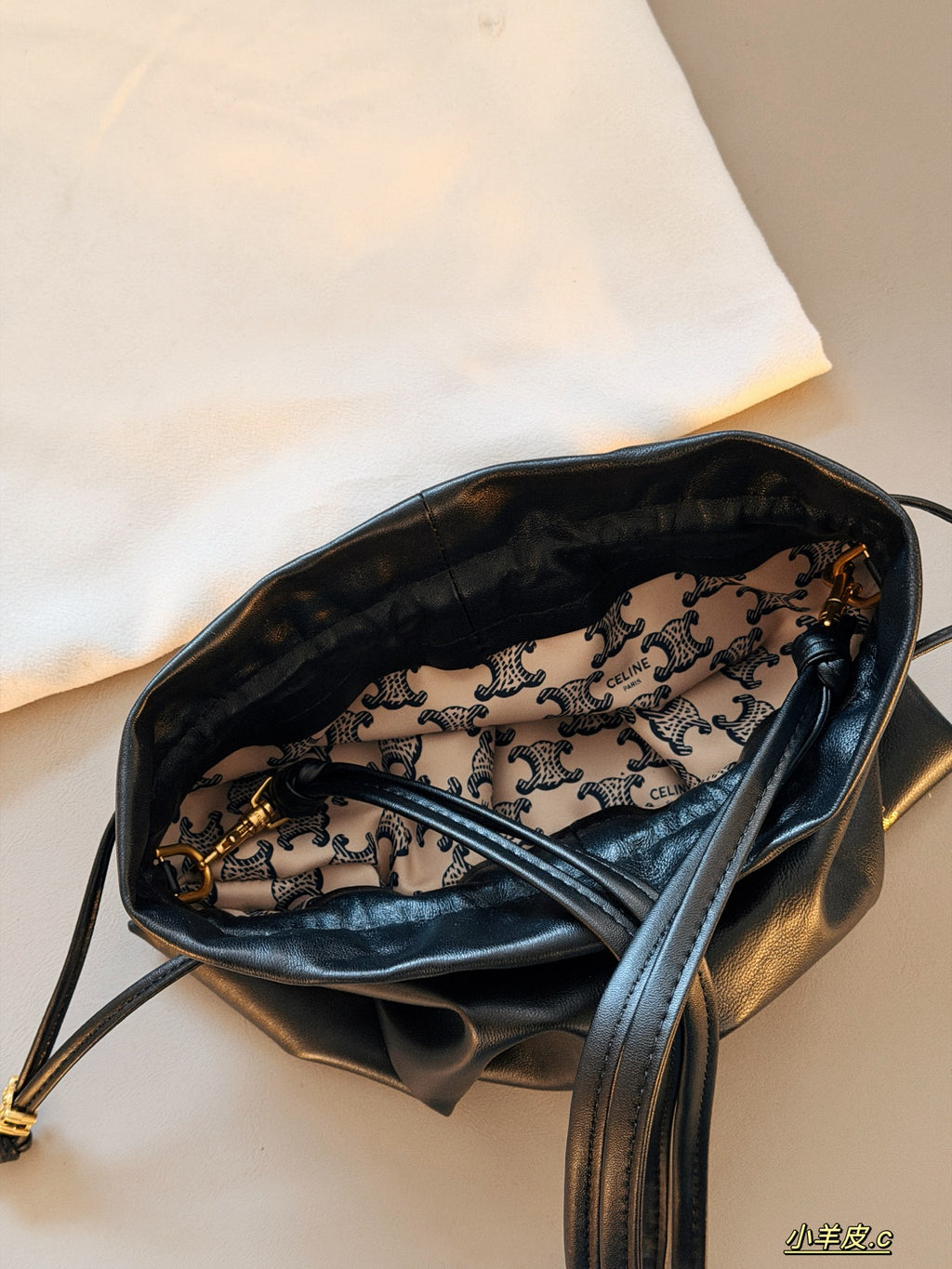 Half round horizontal half moon bag