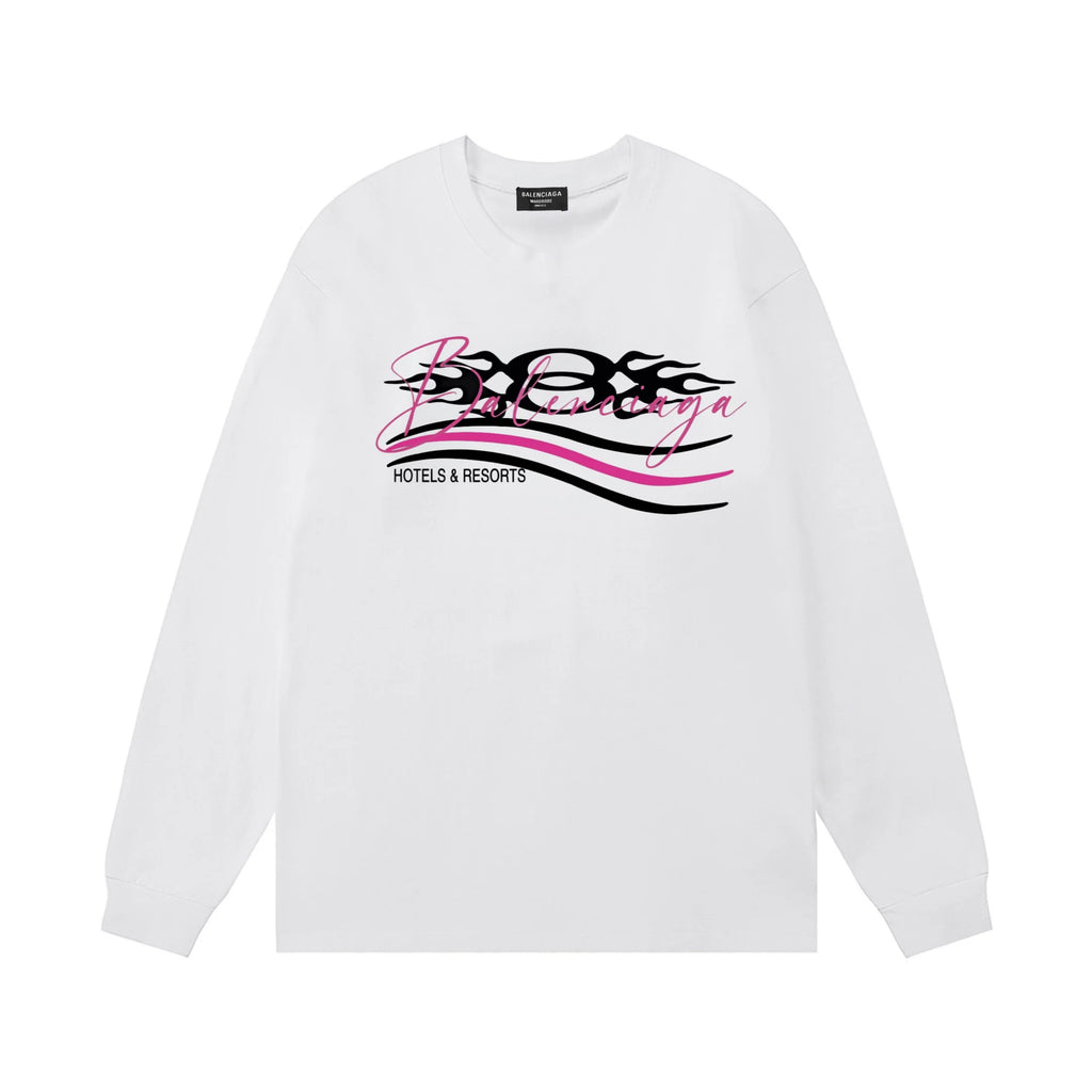 Wave letter logo, unisex long sleeved design