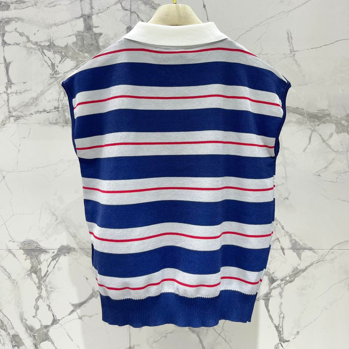 Color-Blocked Stripe Knit Blazer