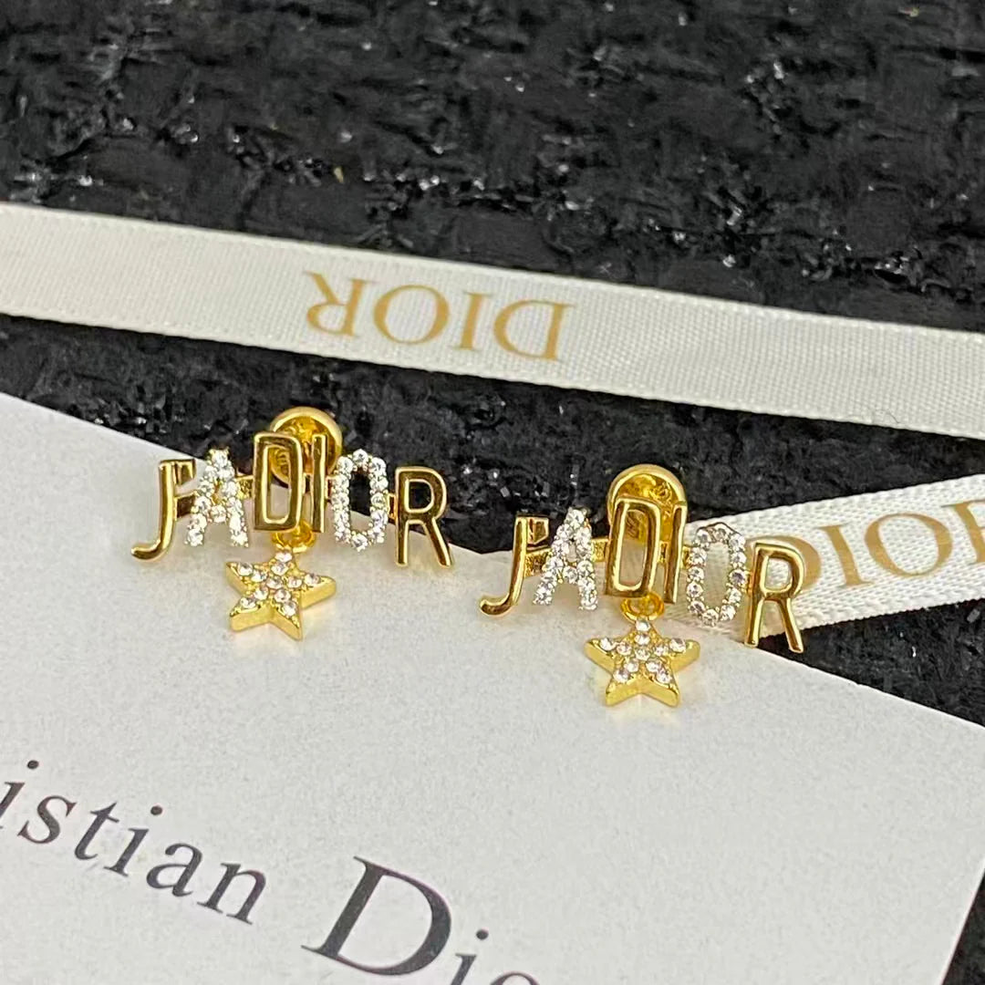 New letter star earrings