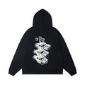 New cracked printed hooded sweatshirt