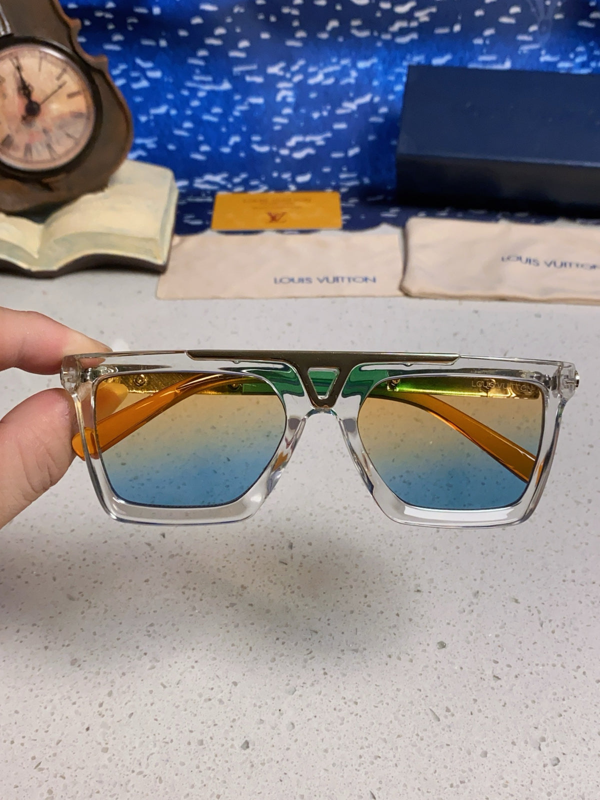 New Korean style personalized wide edge thick frame sunglasses