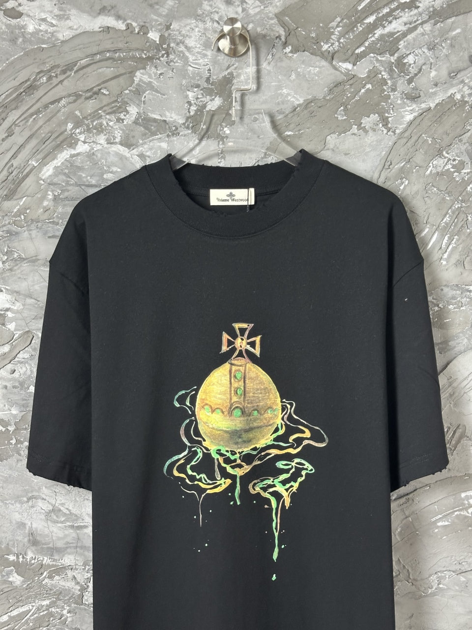 Letter Rainbow Paint Inkjet Printed Short Sleeve T-shirt