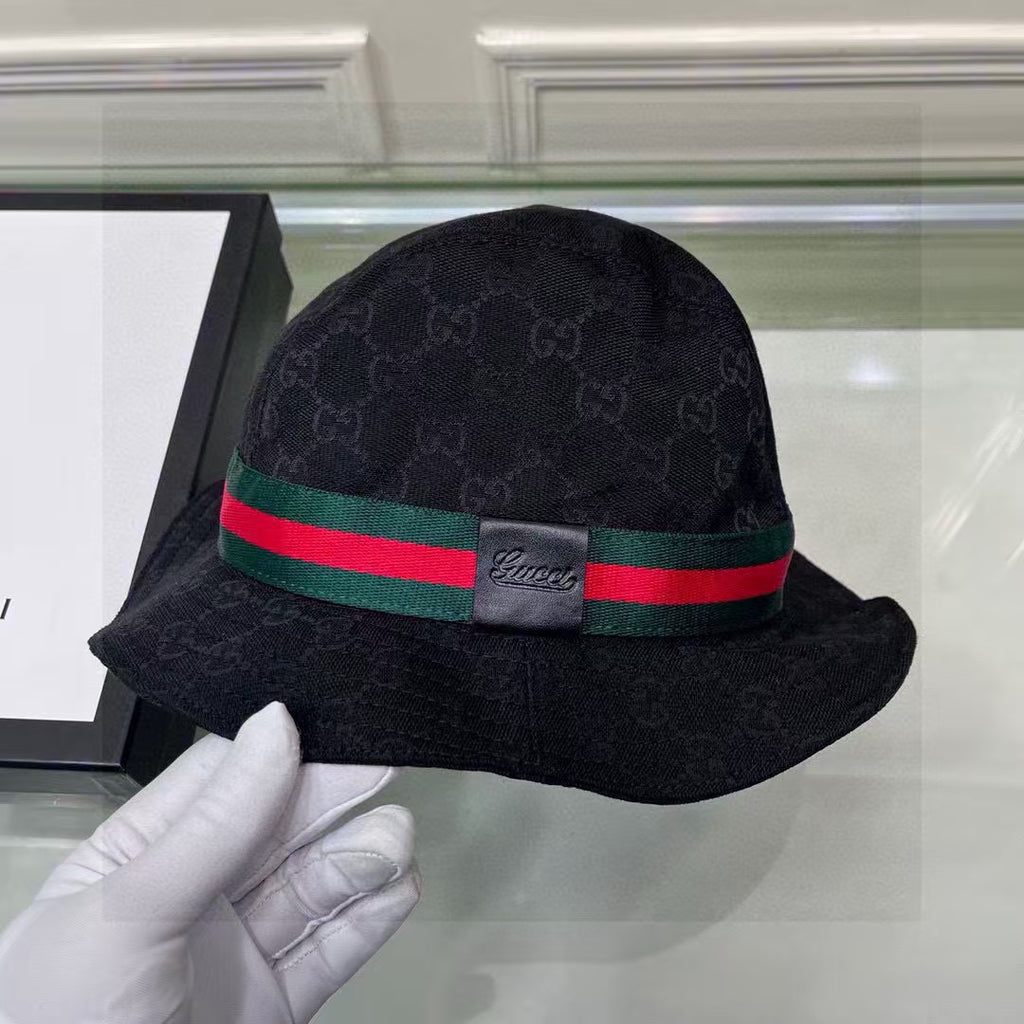 Red and green woven fisherman's hat
