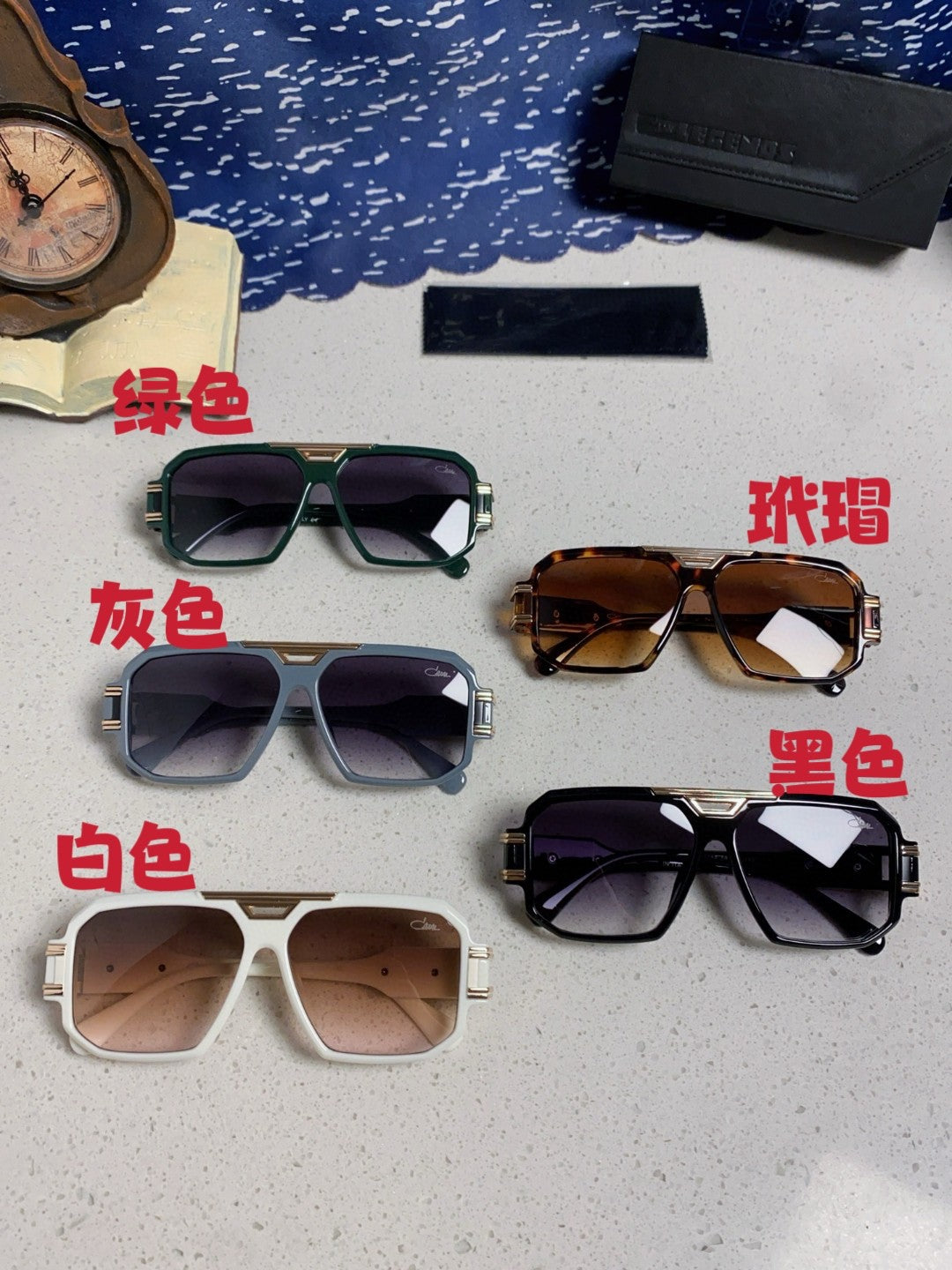 Steampunk retro square frame double beam sunglasses