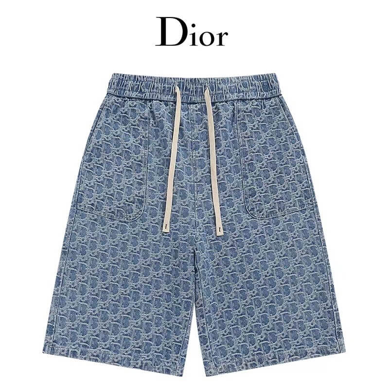 All-Over Letter Denim Shorts