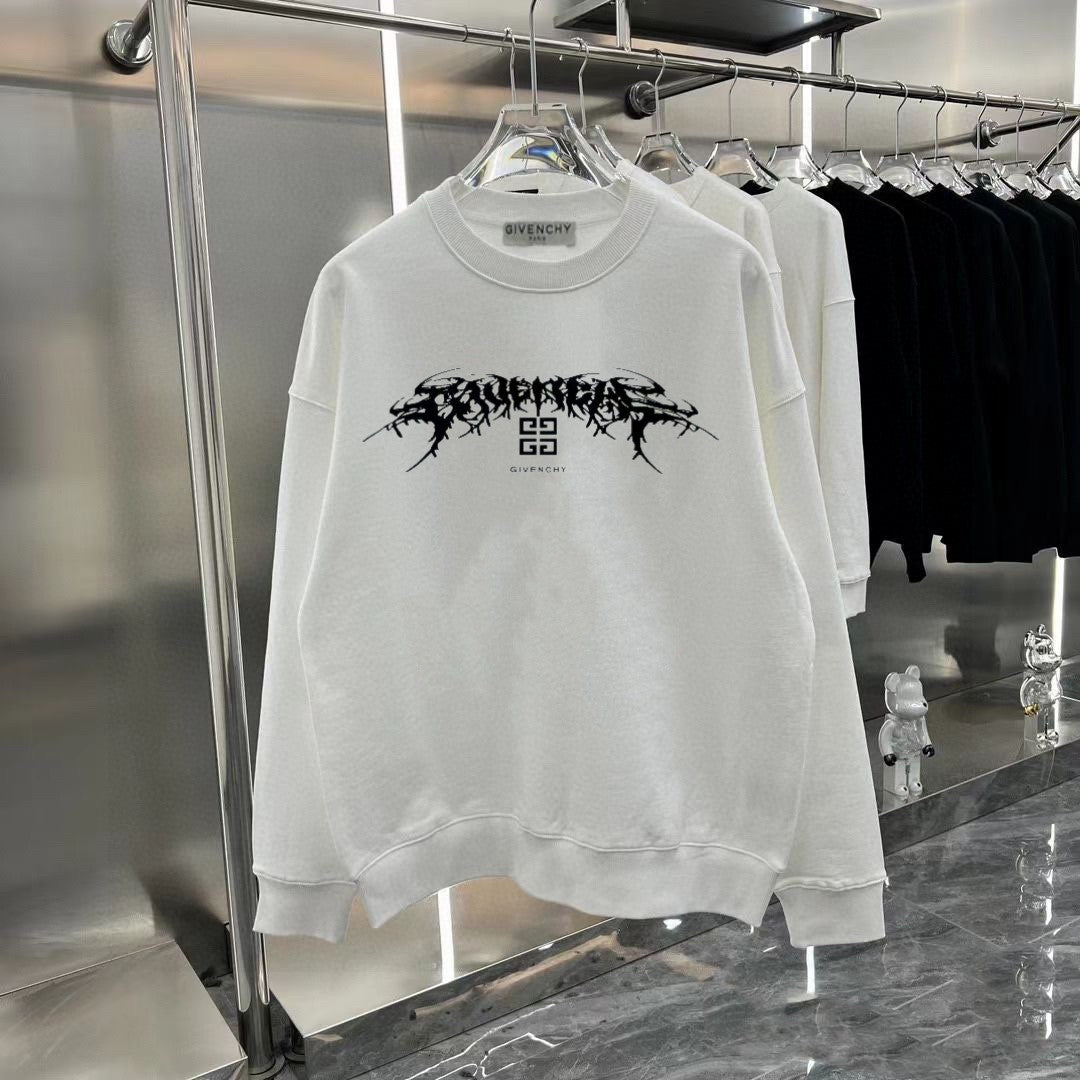 Spring and Autumn New Graffiti Pattern Round Neck Hoodie Casual Sweatshirt