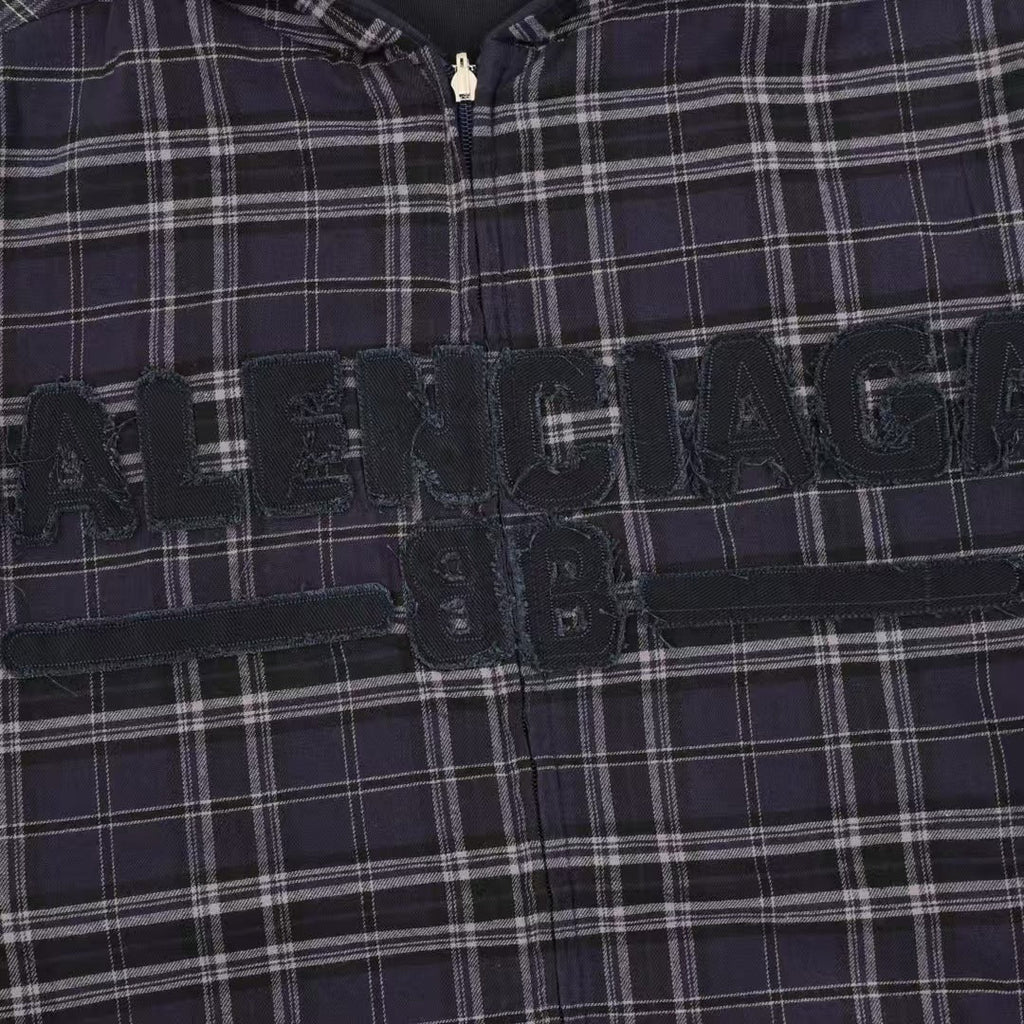 New plaid cloth letter jacket