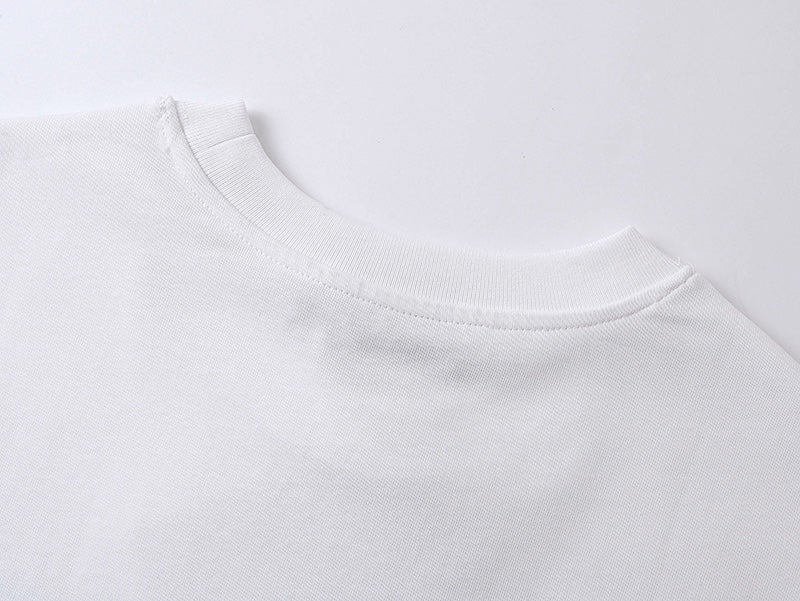 Spring and summer new style horseneck button print round neck short sleeved T-shirt