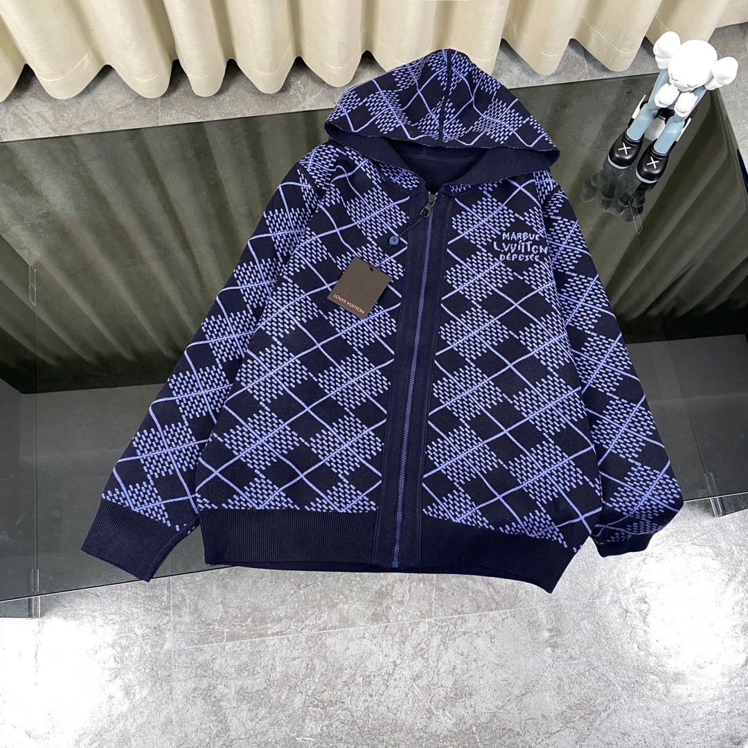 GeMan printed chest letter logo cardigan sweater
