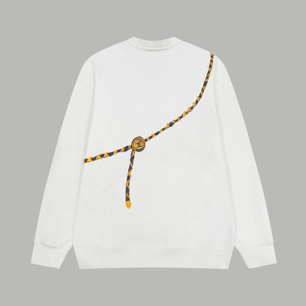 Printed looped long sleeved hoodie