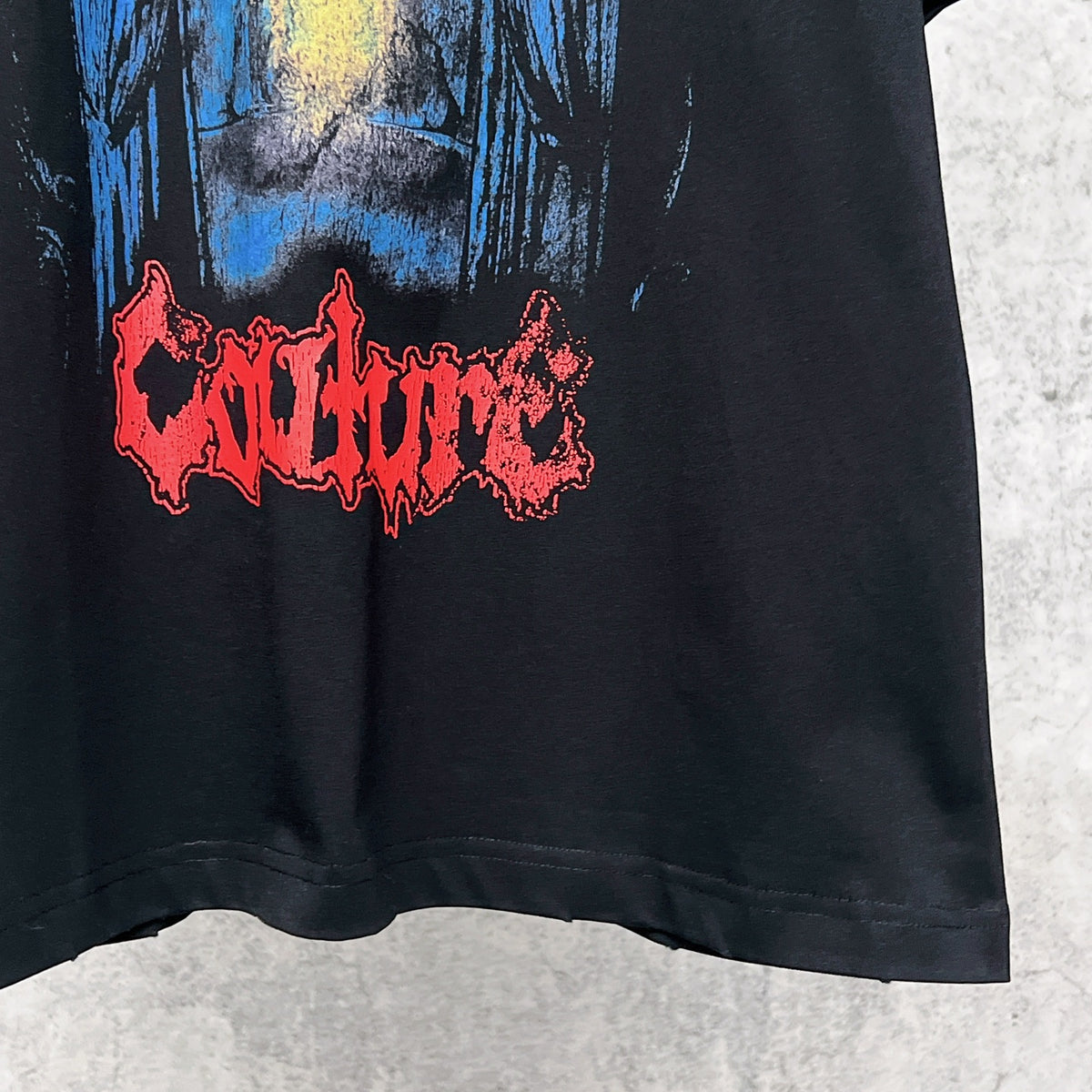Wear out finished clothing, spray printed short sleeved T-shirt