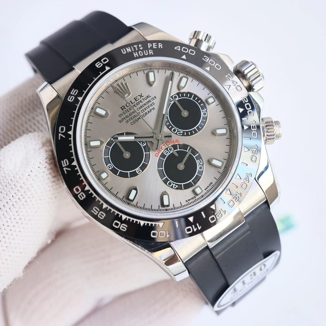Chronograph -C-Factory -Grey Black - Black Rubber- Automatic - 40mm