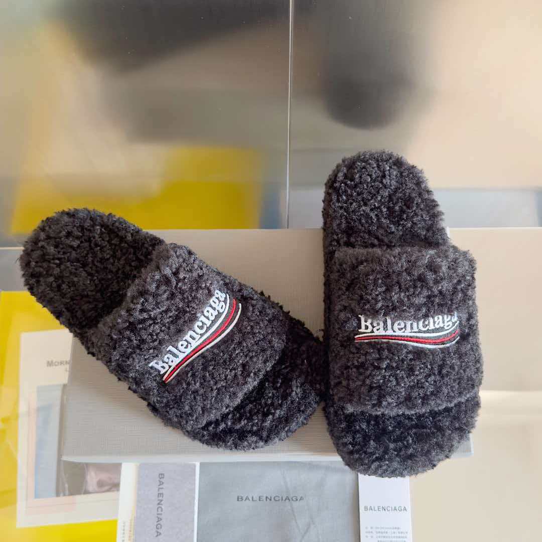 Thick sole, waterproof platform, wool slippers