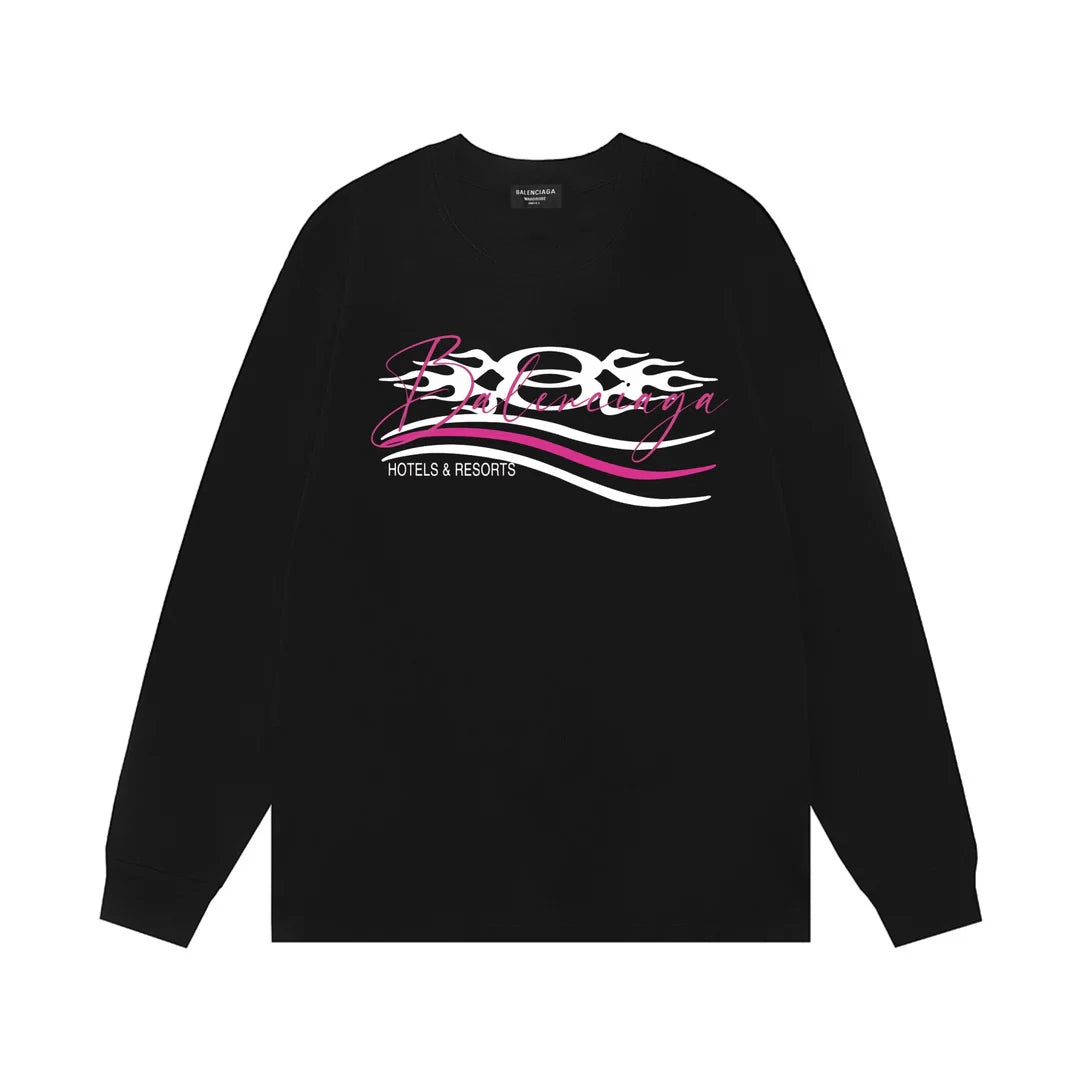 Wave letter logo, unisex long sleeved design
