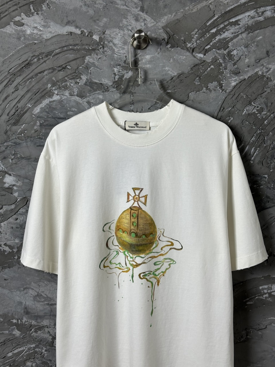 Letter Rainbow Paint Inkjet Printed Short Sleeve T-shirt