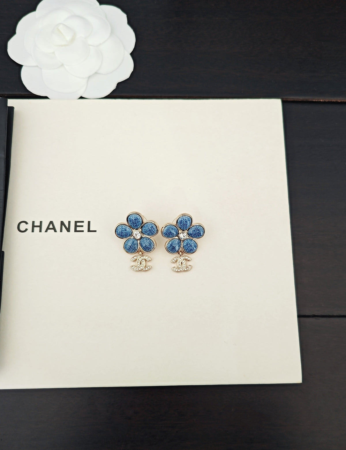 Blue flower earrings