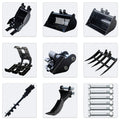 MMS Narrow Bucket Ripper Rake Auger Total  8 pcs Attachment for Mini Excavator