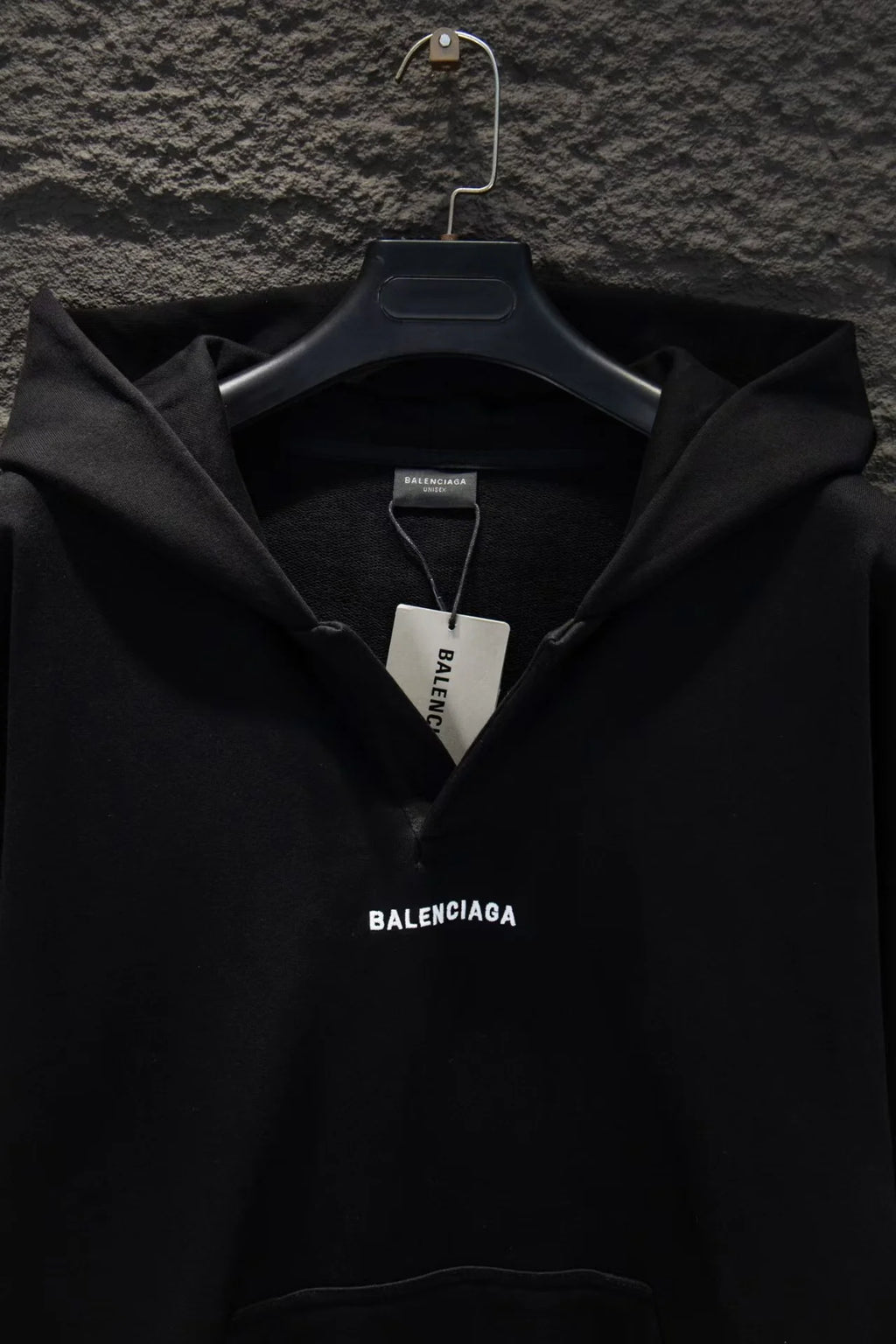 New open chest embroidered hooded sweatshirt