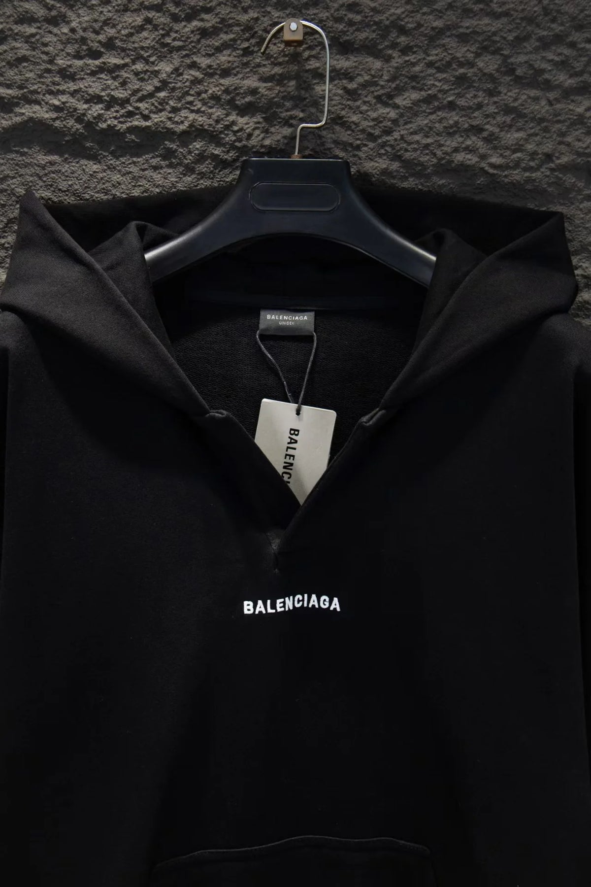 New open chest embroidered hooded sweatshirt