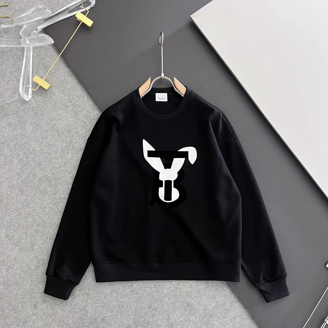 New printed pullover round neck hoodie