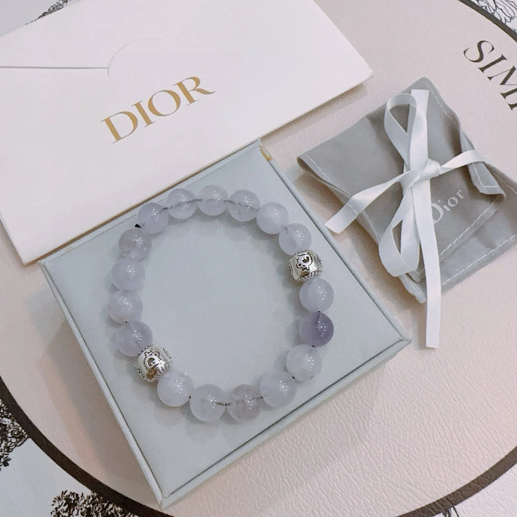 Multi element agate and Thai silver style bracelet