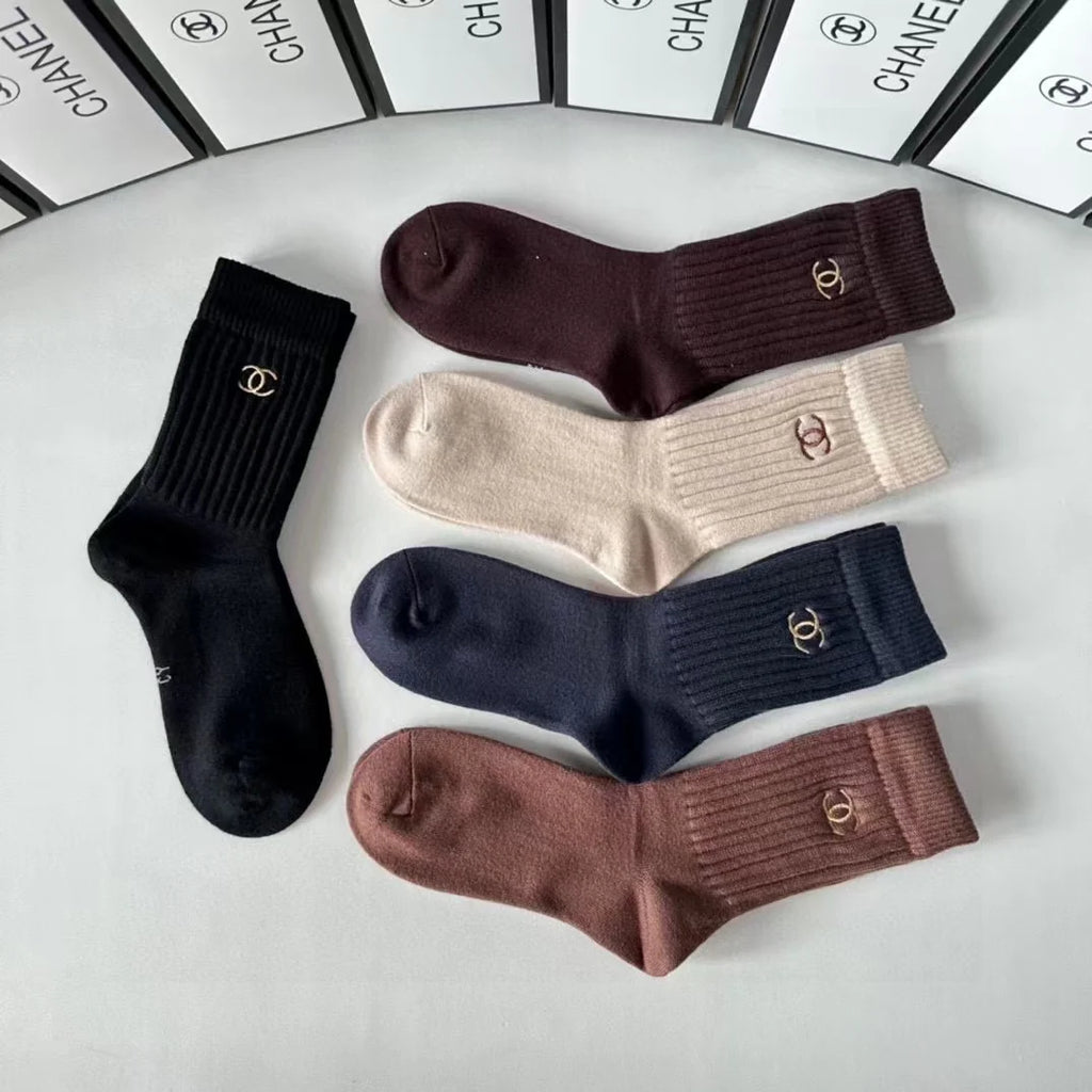 New embroidered pile socks