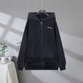 Embroidered letters, fake two pieces, used hoodie, zipper jacket