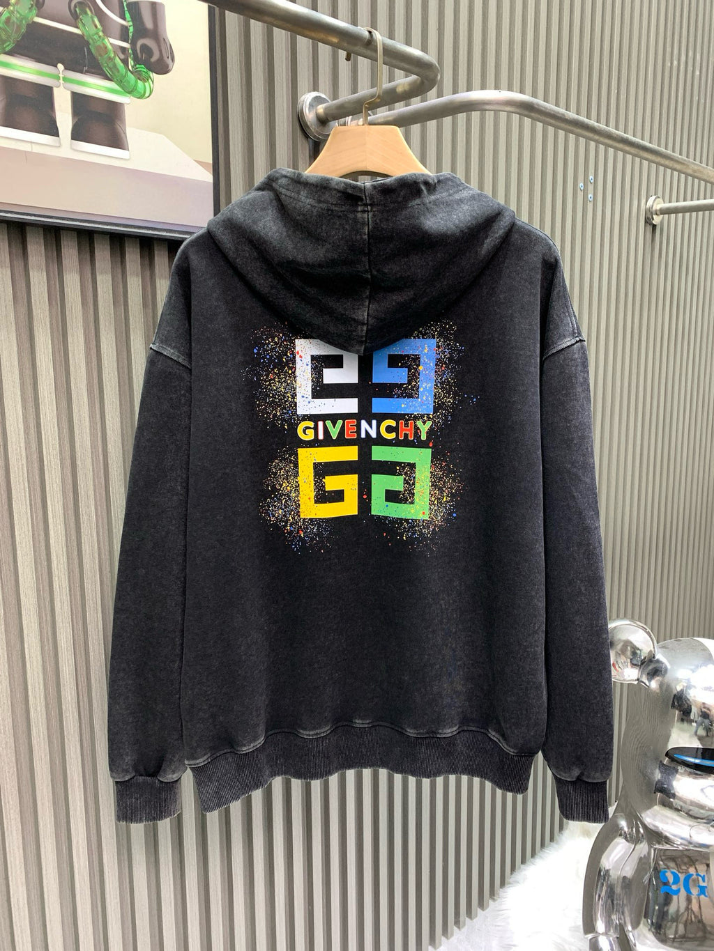 New autumn and winter vintage washed hooded sweatshirt