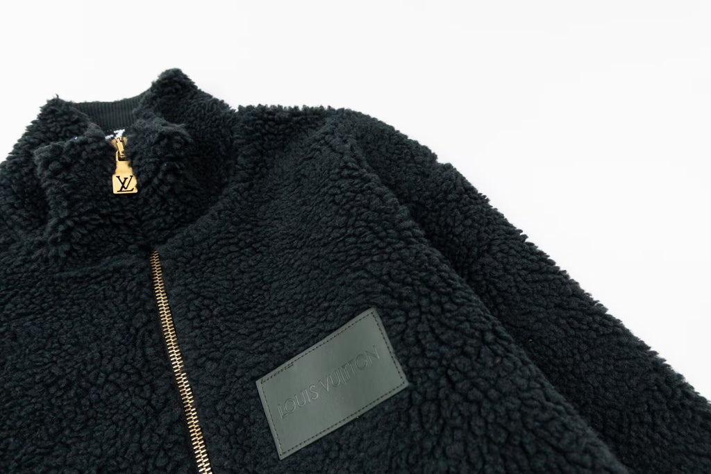 Sheep wool blended suede waistband jacket