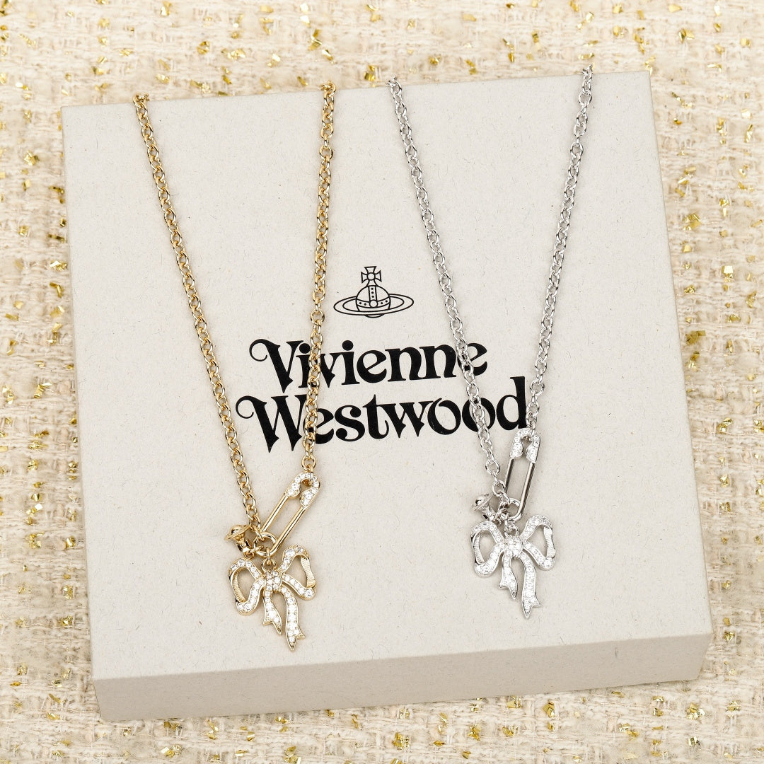 3D bow necklace