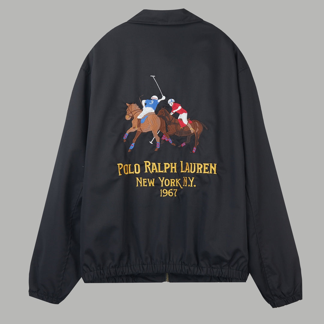 Back double polo player Harrington jacket jacket