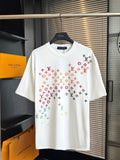 Full printed floral embroidery short sleeved tee