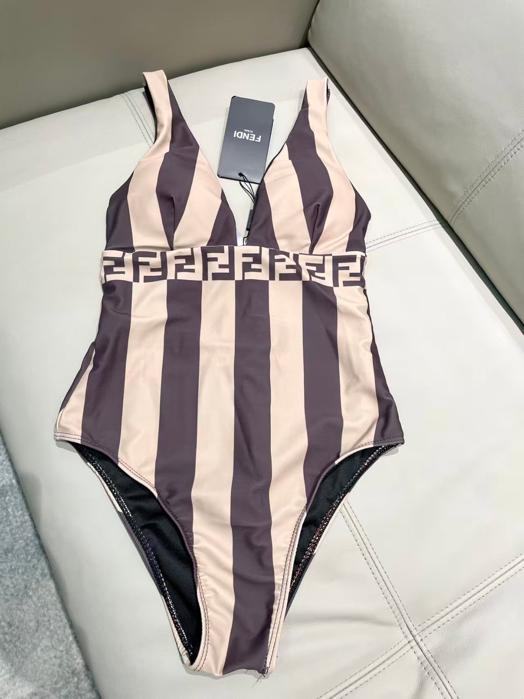 New striped one-piece swimsuit