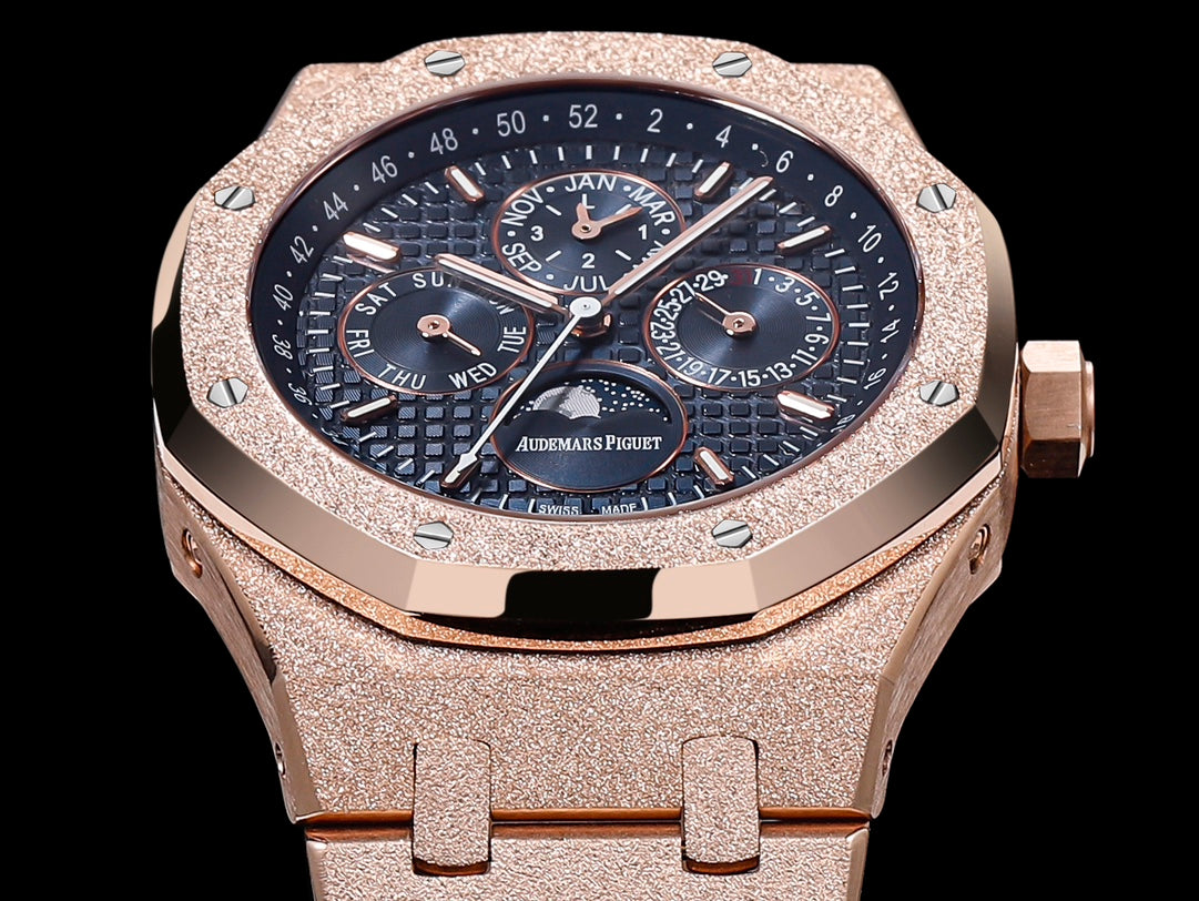 Royal Oak "Frosted Gold" Series (Ref. 26574)—the 41mm "King of Steel Watches" (Custom Frosted Gold Edition)（Rose gold）