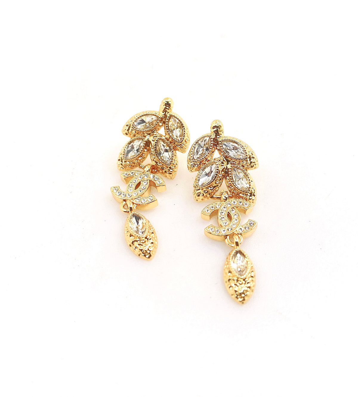 Golden Horse Eye Crystal Diamond Earrings