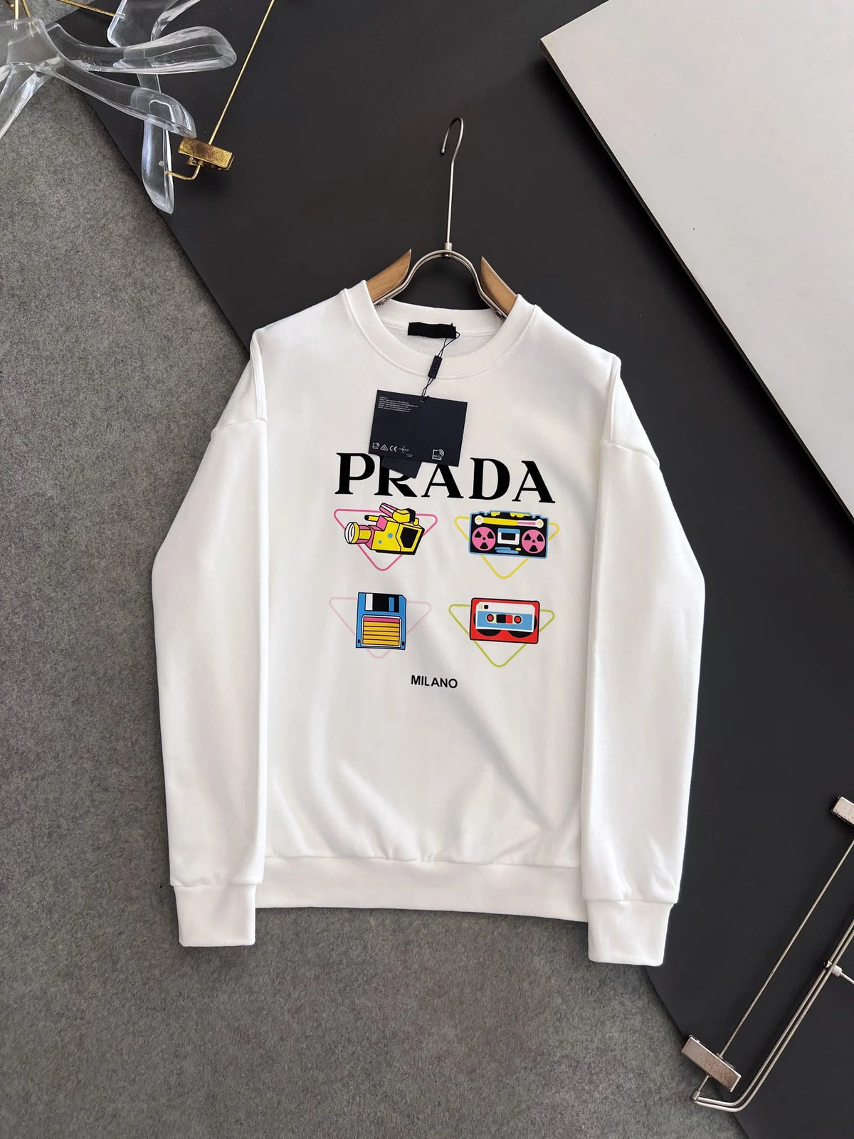 New printed pullover round neck hoodie