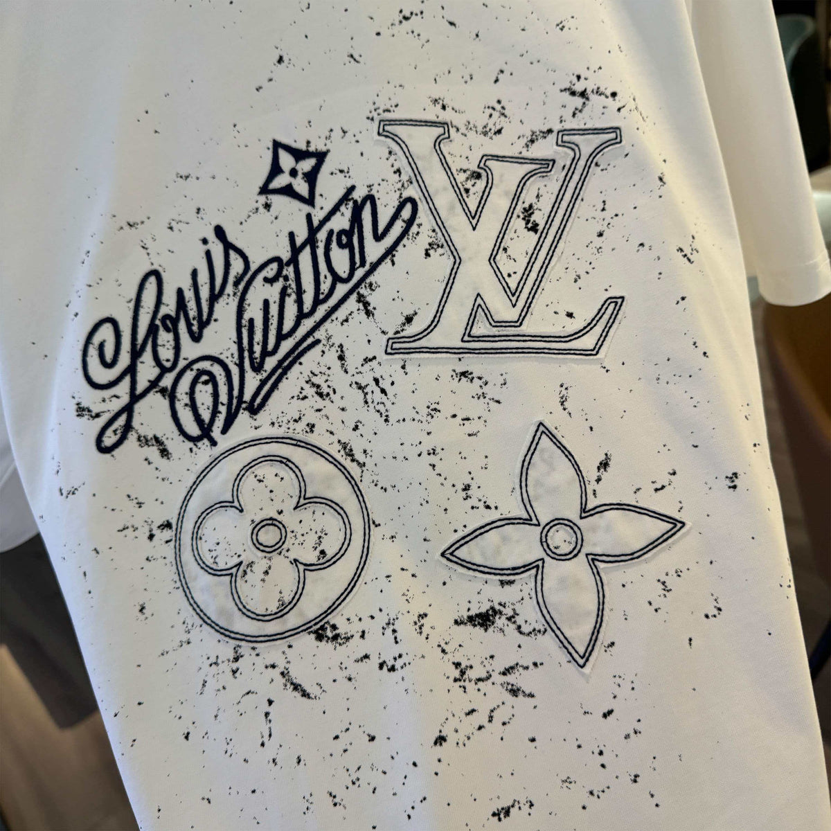 26ss new embroidery craft logo letter short sleeved shirt Heavy craftsmanship