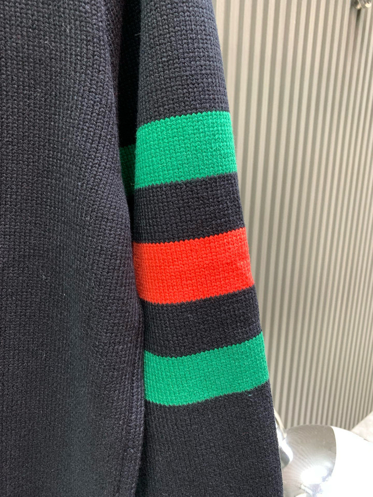 American college style retro round neck sweater