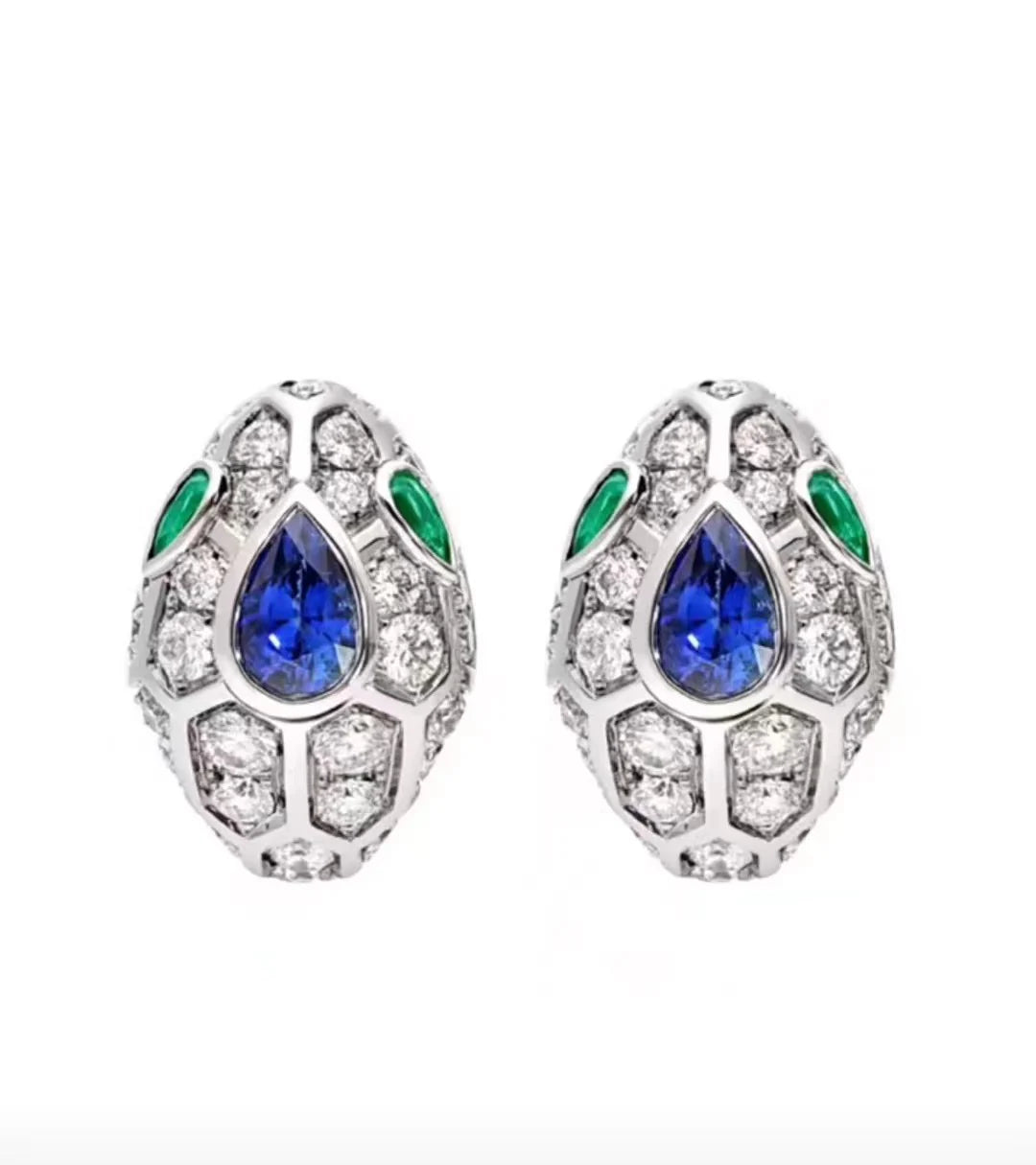 Silver snake patterned earrings