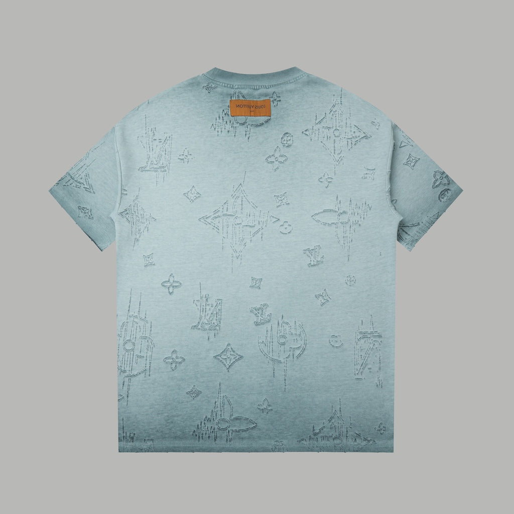 Burnt jacquard short sleeved shirt