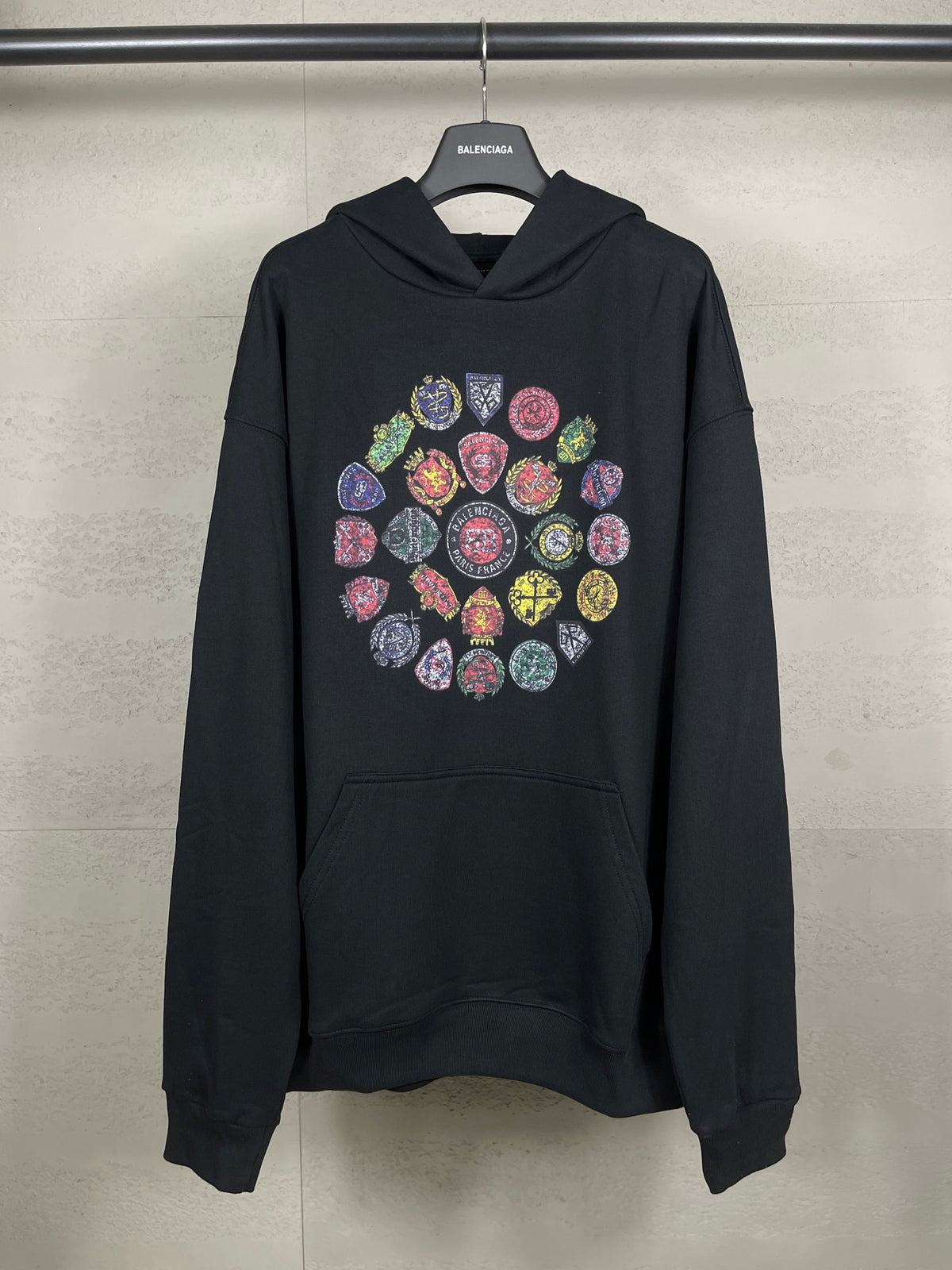 Computer direct printing hooded long sleeved sweatshirt
