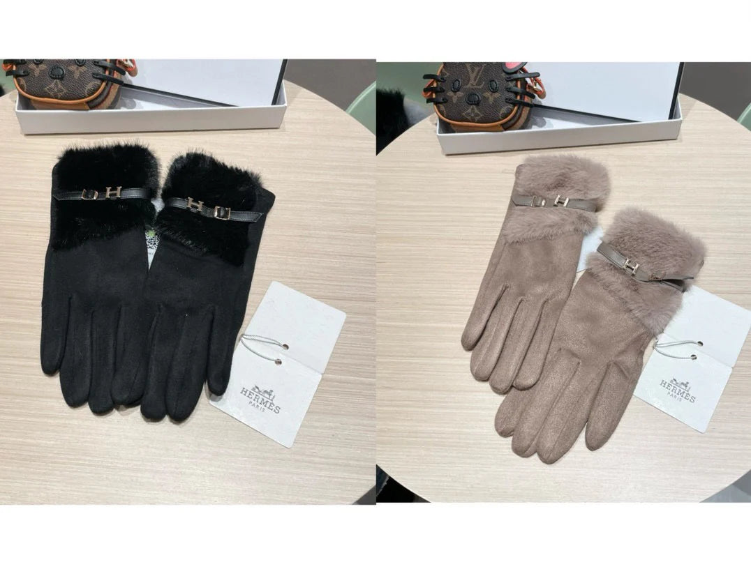 Cold resistant and warm plush windproof gloves