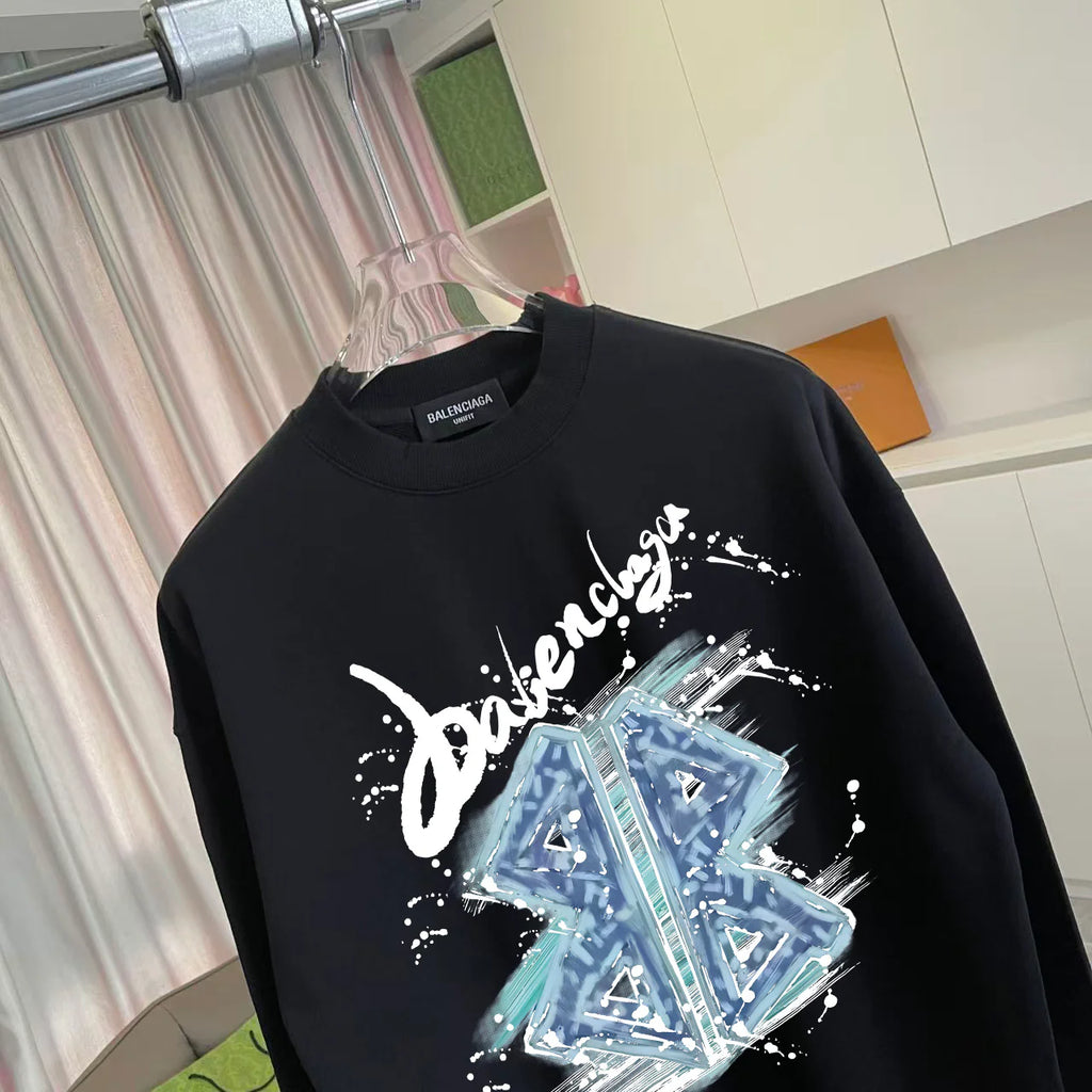 Personalized letter logo printed round neck sweatshirt