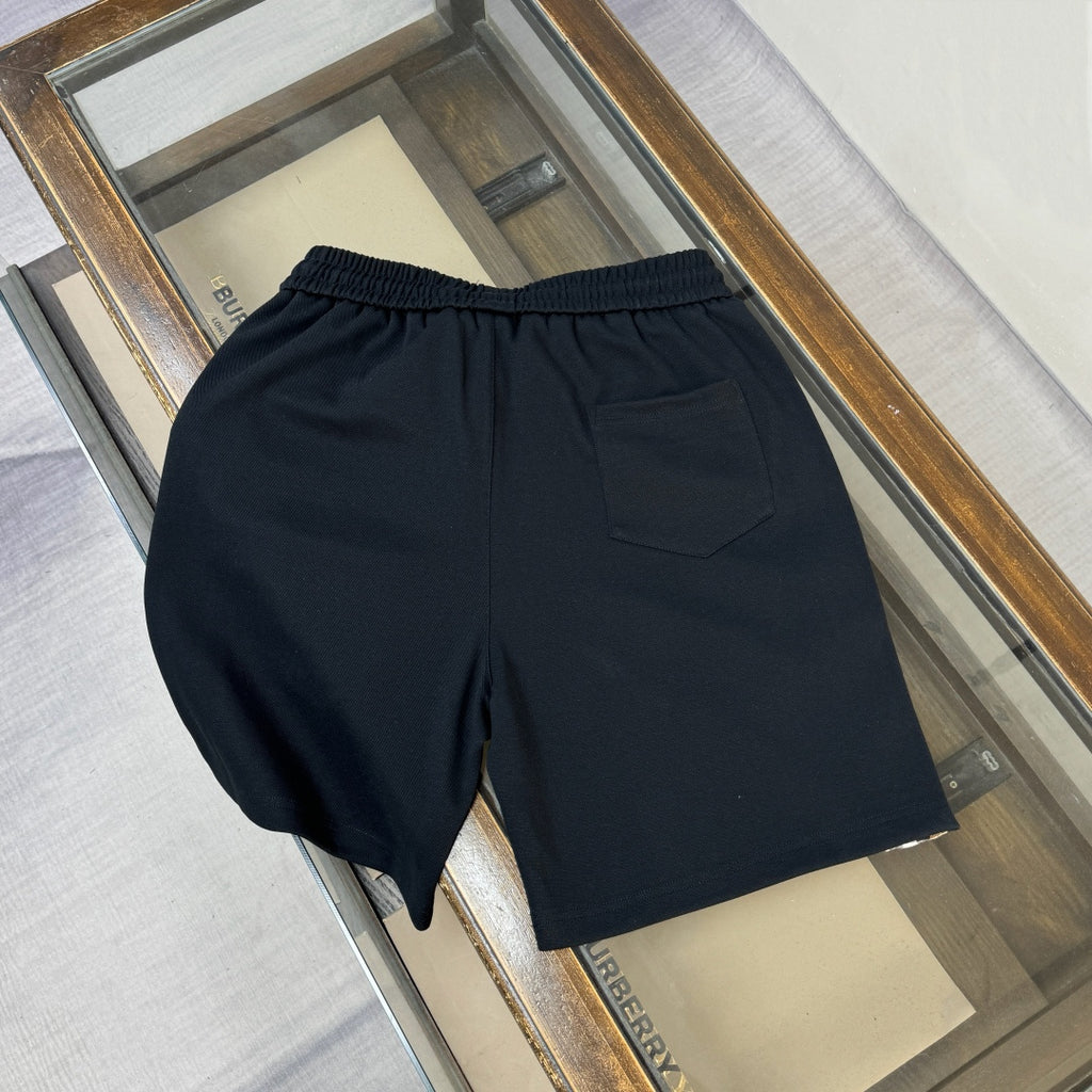 Latest two side checkered patchwork casual shorts