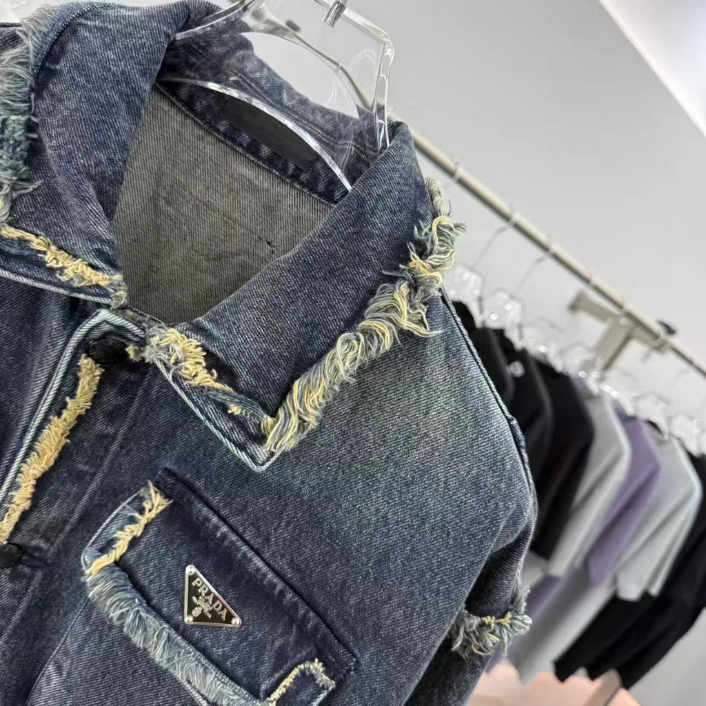 New tassel worn denim jacket