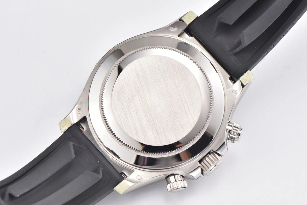 Chronograph -C-Factory -Black White- Black Rubber- Automatic - 40mm